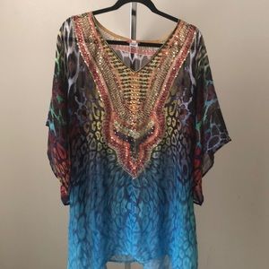 Sequined tunic top